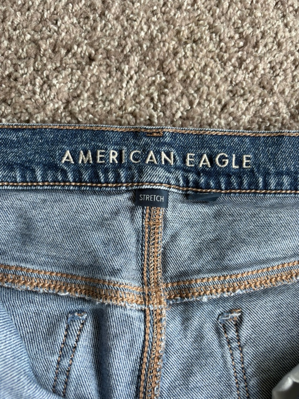 American Eagle Outfitters Women’s Blue Distressed Straight Jeans - Picture 2 of 3